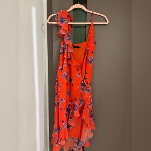 House of Harlow x Revolve Asymmetrical Orange and Purple Dress